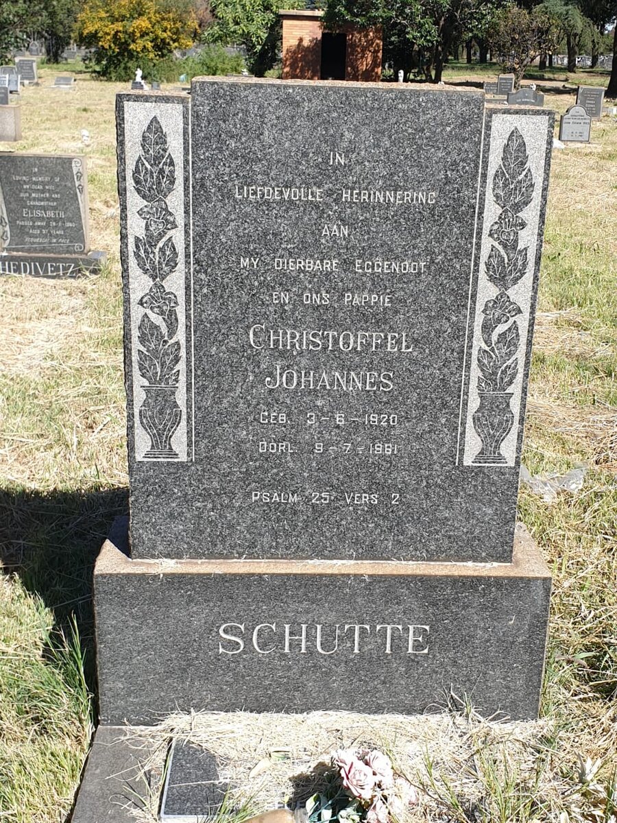 SCHUTTE Christoffel Johannes 1920-1961