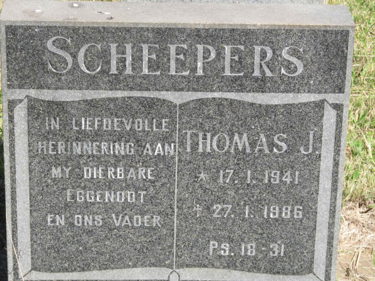 SCHEEPERS Thomas J. 1941-1986