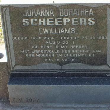 SCHEEPERS Johanna Dorathea nee WILLIAMS 1924-1995