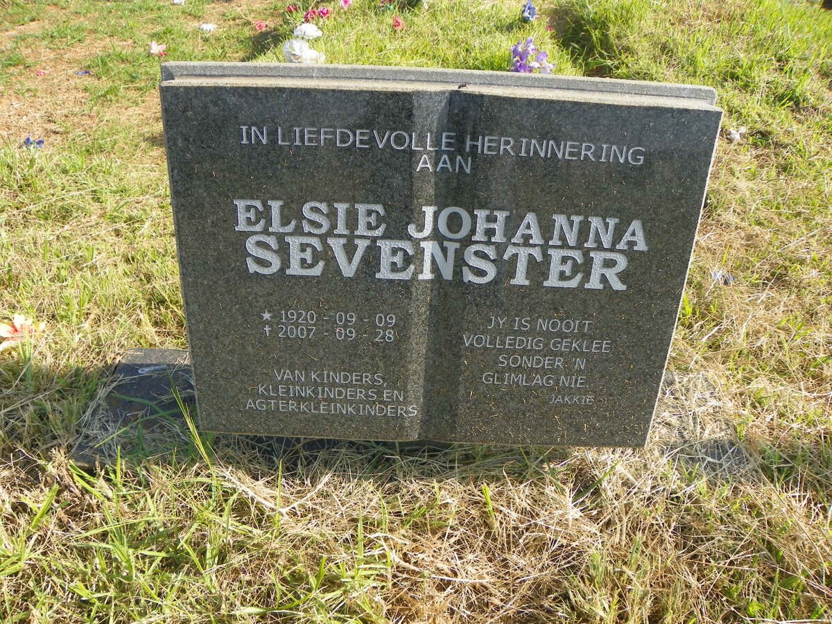 SEVENSTER Elsie Johanna 1920-2007