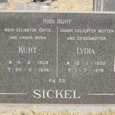 SICKEL Kurt 1906-1974 &amp; Lydia 1909-1978