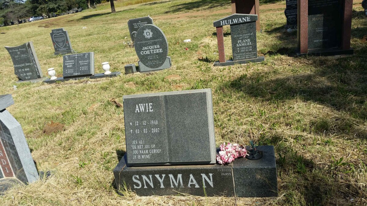 SNYMAN Awie 1940-2007