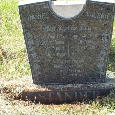 STANDER Danie 194?-1996 &amp; Valerie 1952-