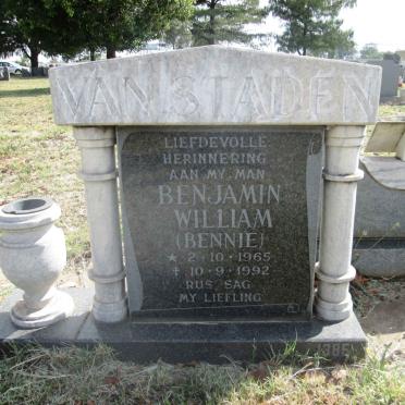 STADEN Benjamin William, van 1965-1992