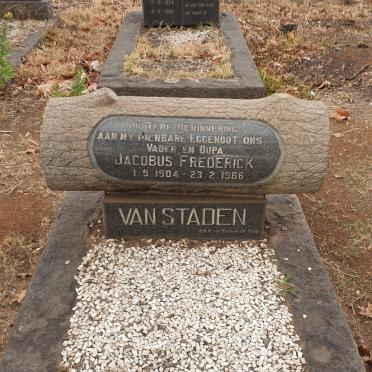 STADEN Jacobus Frederick, van 1904-1966