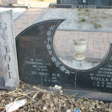 TOIT Hendrik M.B., du 1915-1997 &amp; Stella M. 1919-1993
