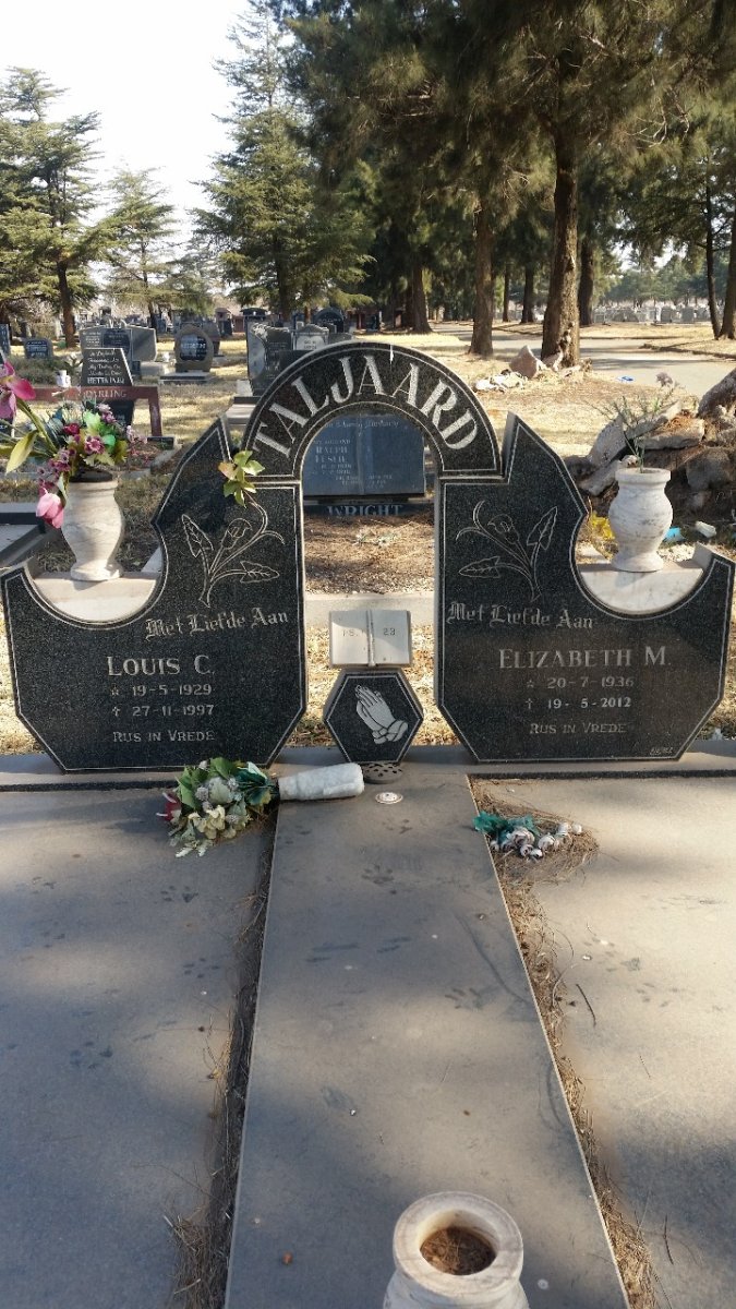TALJAARD Louis C. 1929-1997 &amp; Elizabeth M. 1936-2012