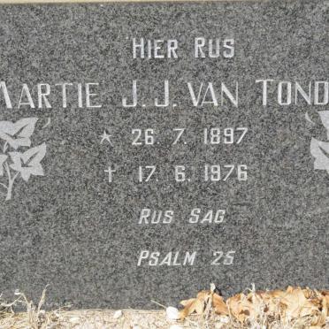 TONDER Martie J.J., van 1897-1976
