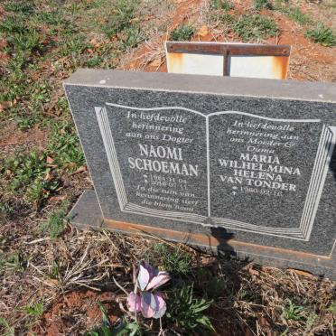 TONDER Maria Wilhelmina Helena, van 1960-  :: SCHOEMAN Naomi 1984-2016