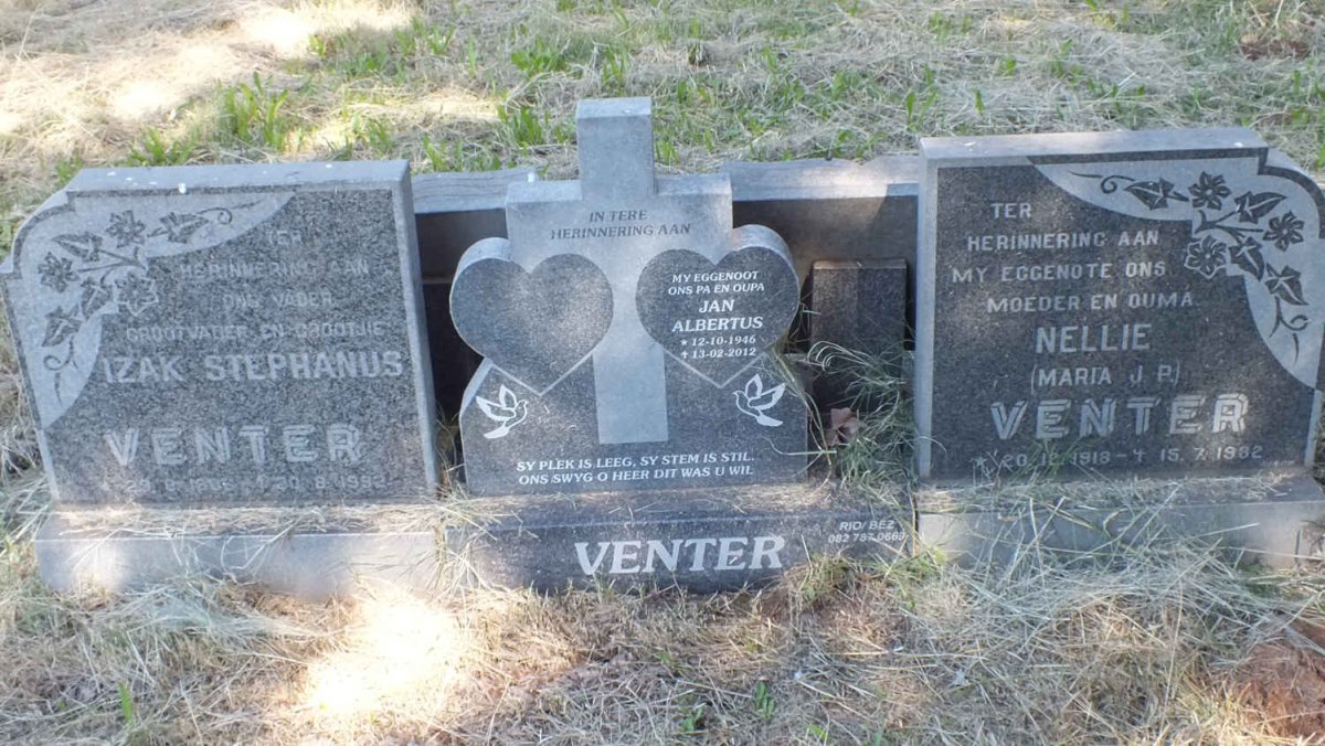 VENTER Izak Stephanus 1906-1992 &amp; Maria J.P. 1918-1982 :: VENTER Jan Albertus 1946-2012
