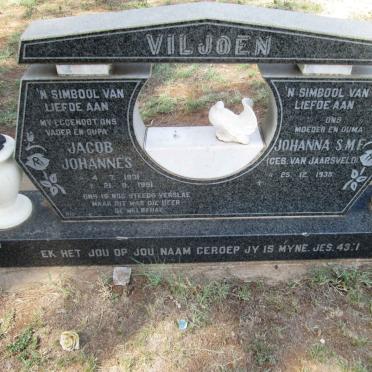 VILJOEN Jacob Johannes 1931-1991 &amp; Johanna S.M.F. VAN JAARSVELD 1935-