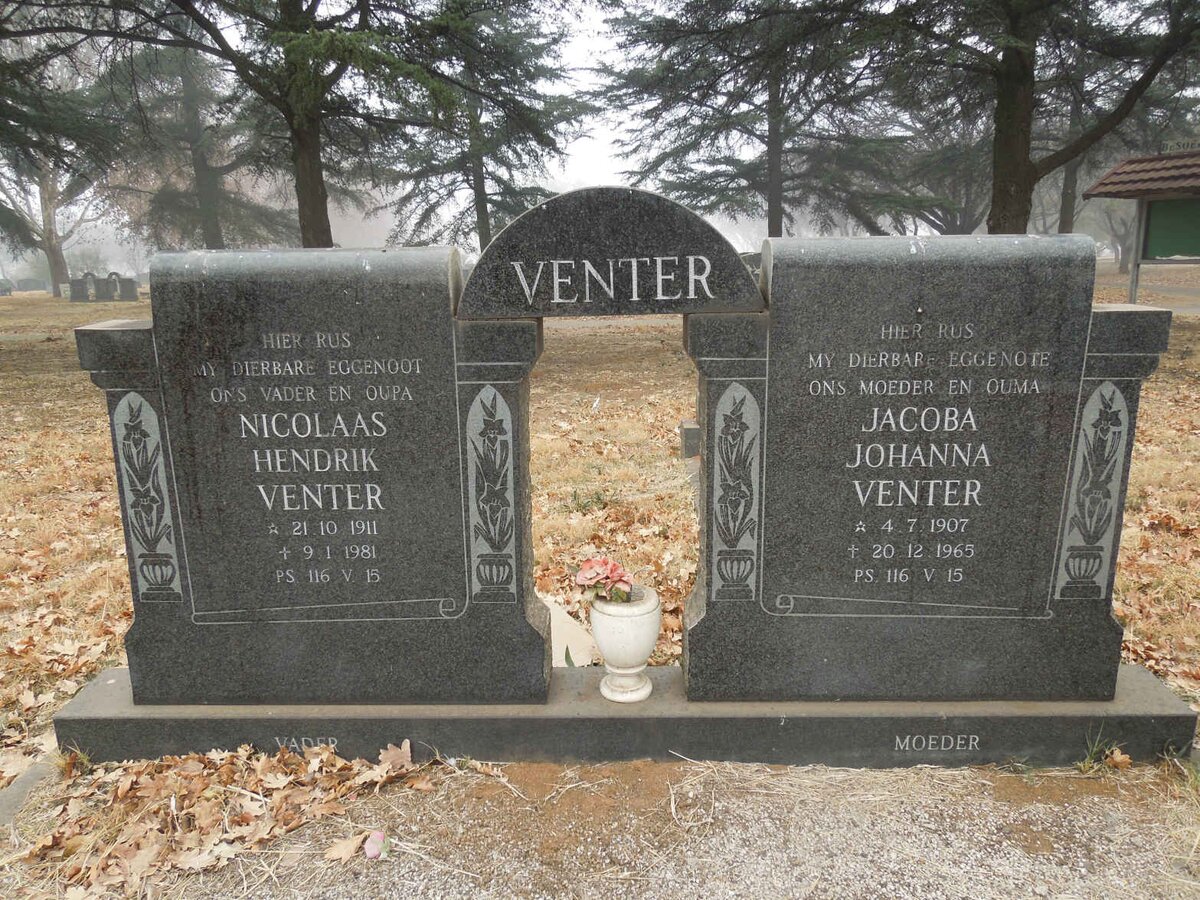 VENTER Nicolaas Hendrik 1911-1981 &amp; Jacoba Johanna 1907-1965