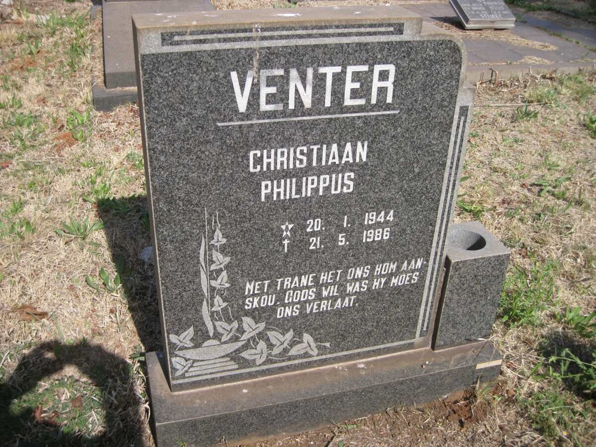 VENTER Christiaan Philippus 1944-1986
