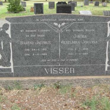 VISSER Barend Jacobus 1910-1962 &amp; Jakoba Wilhelmina Johanna 1906-1997