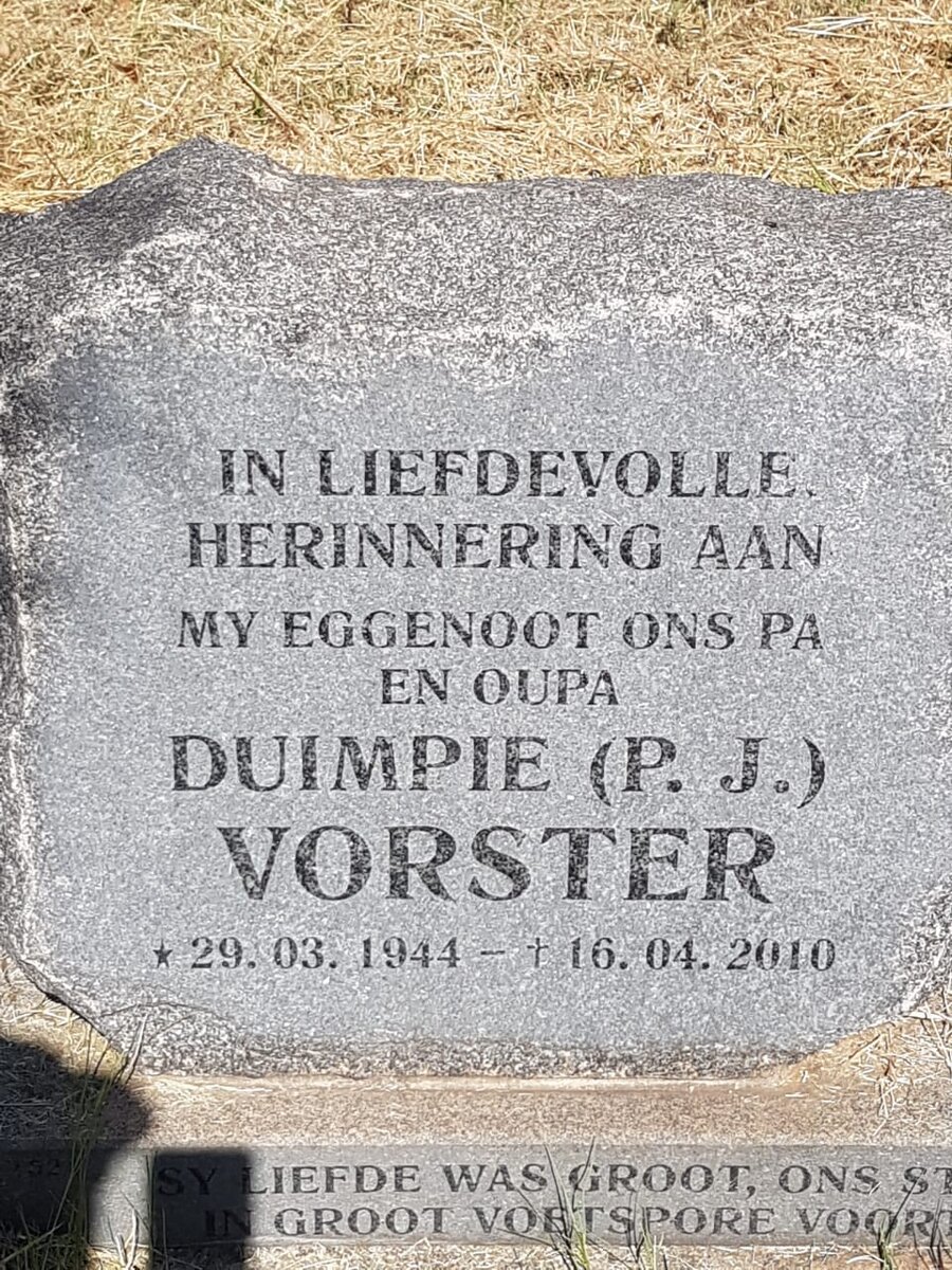 VORSTER P.J. 1944-2010