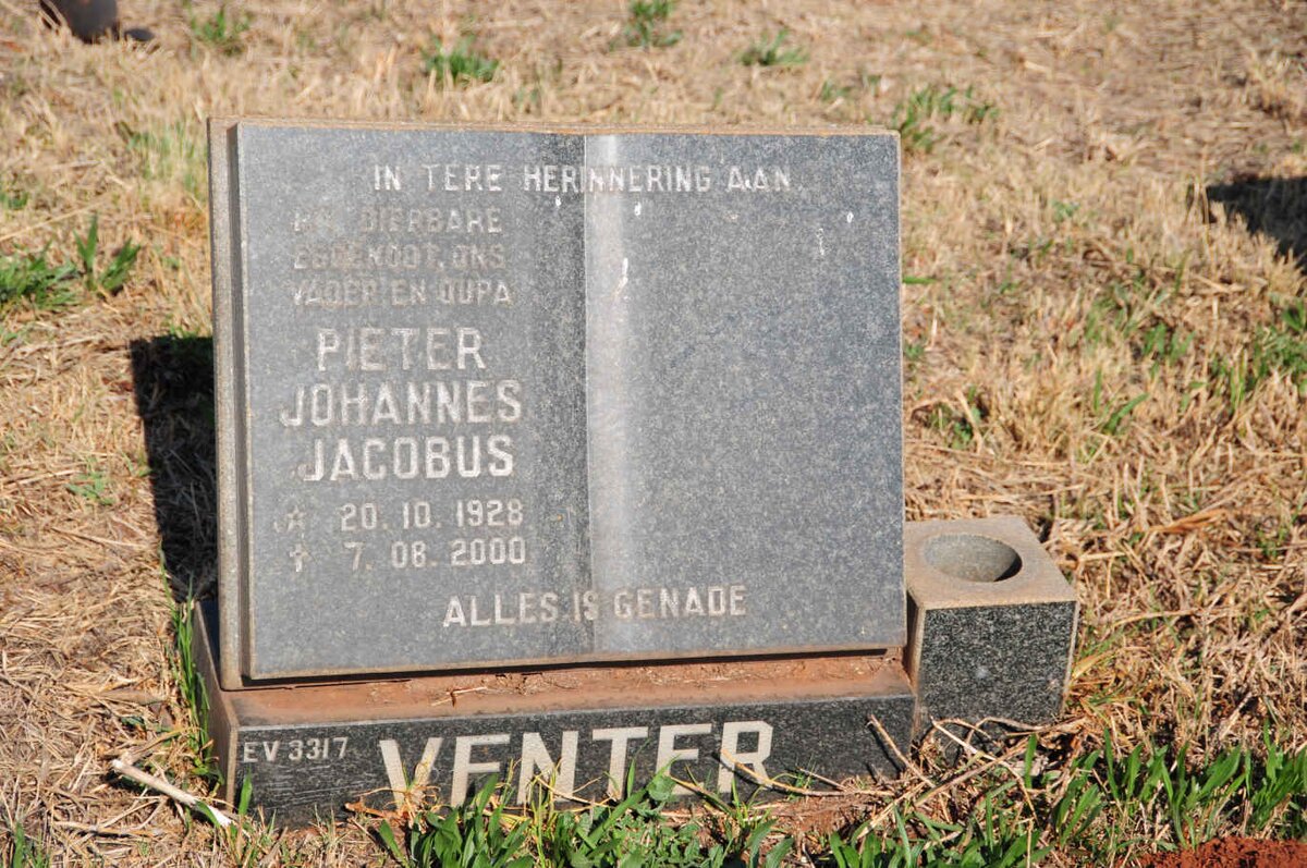 VENTER Pieter Johannes Jacobus 1928-2000