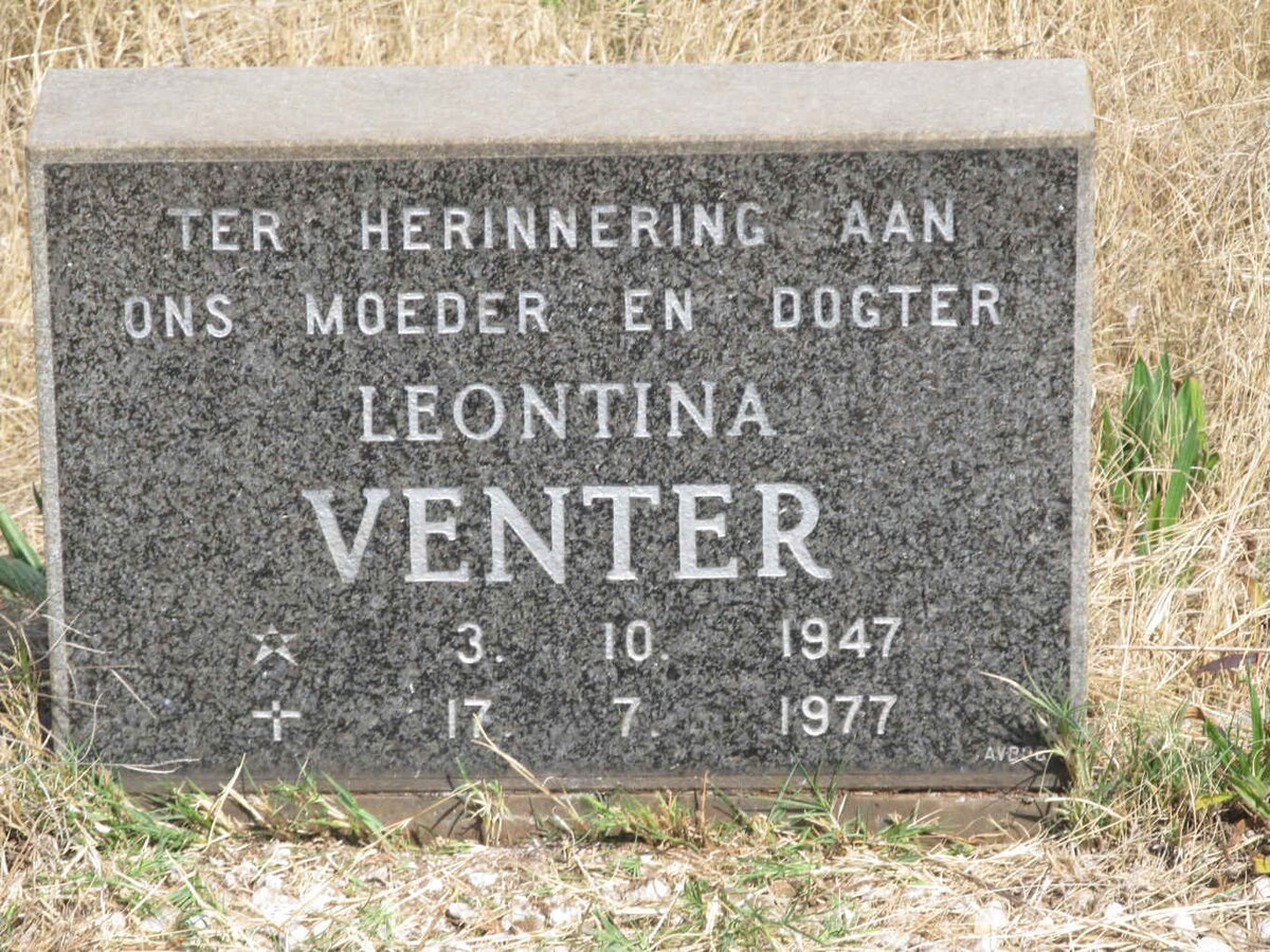 VENTER Sydney 1943-1977 &amp; Leontina 1947-1977 :: VENTER Samanta 1974-1977