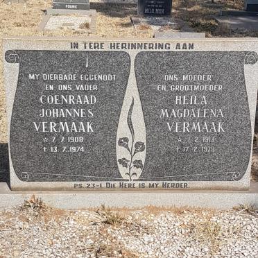 VERMAAK Coenraad Johannes 1908-1974 &amp; Heila Magdalena 1913-1979