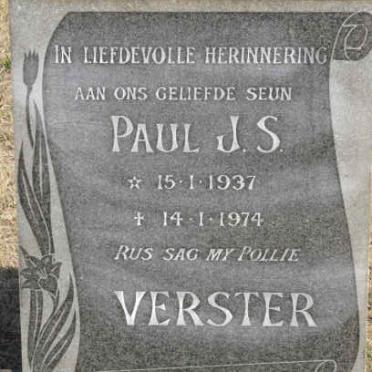 VERSTER Paul J.S. 1937-1974