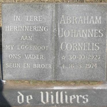 VILLIERS Abraham Johannes Cornelis, de 1927-1974