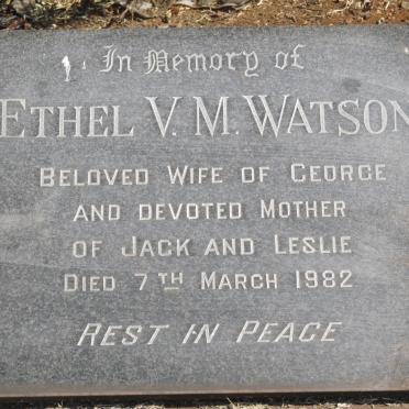 WATSON Ethel V.M. -1982