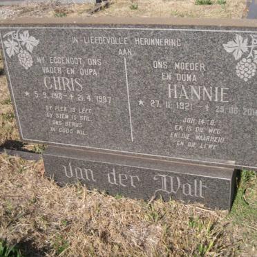 WALT Chris, van der 1918-1987 & Hannie 1921-2010