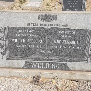 WELDING Willem Jacobus 1917-1976 &amp; Jane Elizabeth 1913-1998
