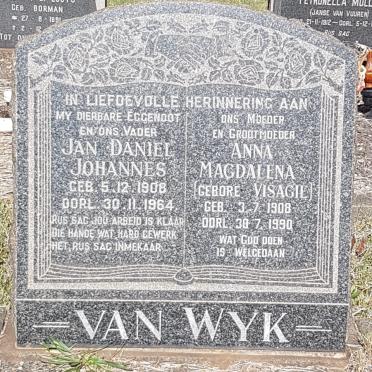 WYK Jan Daniel Johannes, van 1908-1964 &amp; Anna Magdalena VISAGIE 1908-1990