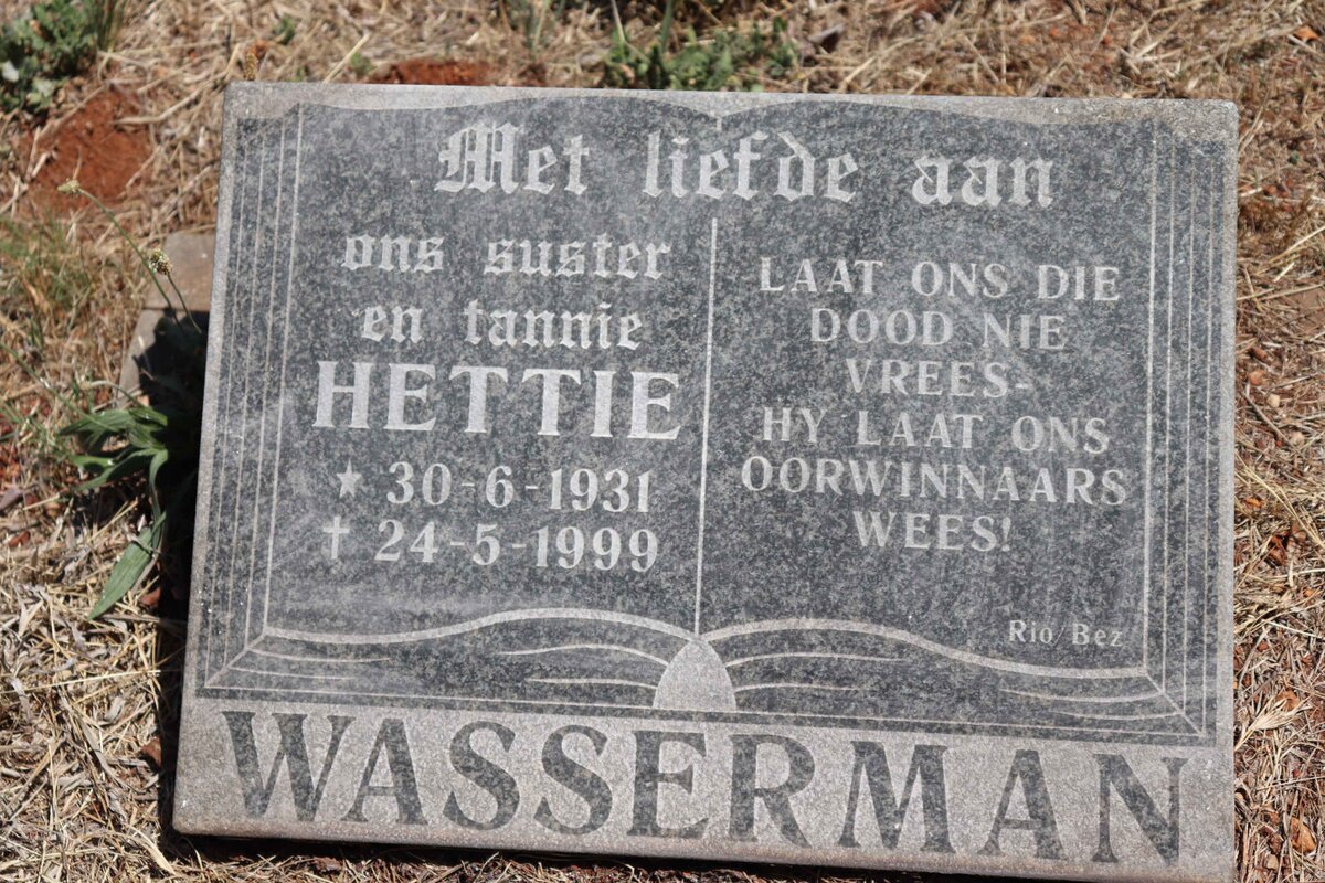 WASSERMAN Hettie 1931-1999