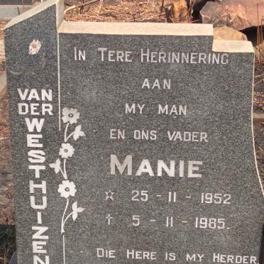 WESTHUIZEN Manie, van der 1952-1985