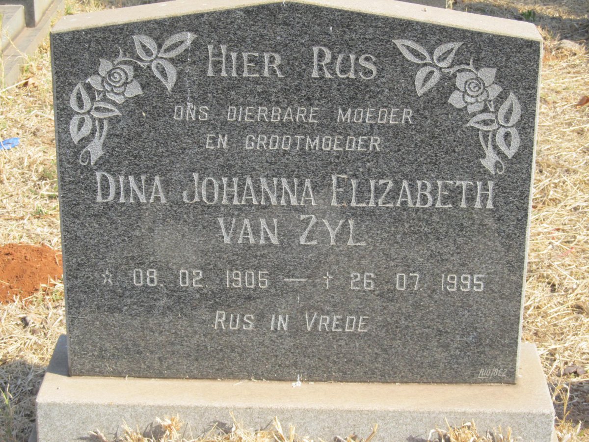 ZYL Dina Johanna Elizabeth, van 1906-1995