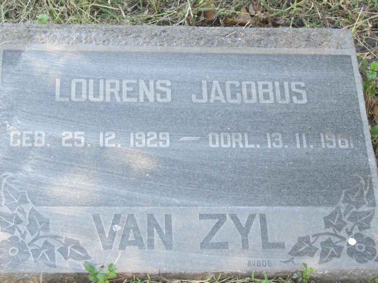 ZYL Lourens Jacobus, van 1929-1961