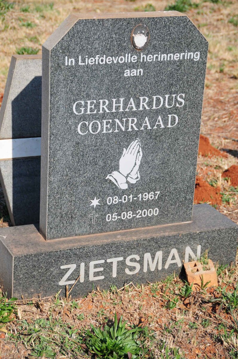 ZIETSMAN Gerhardus Coenraad 1967-2000