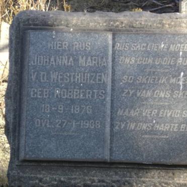 WESTHUIZEN Johanna Maria, v.d. nee ROBBERTS 1876-1938
