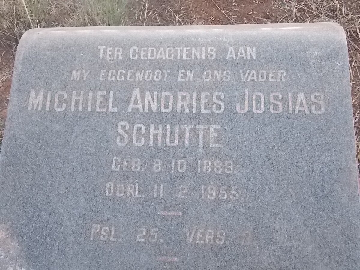 SCHUTTE Michiel Andries Josias 1889-1955
