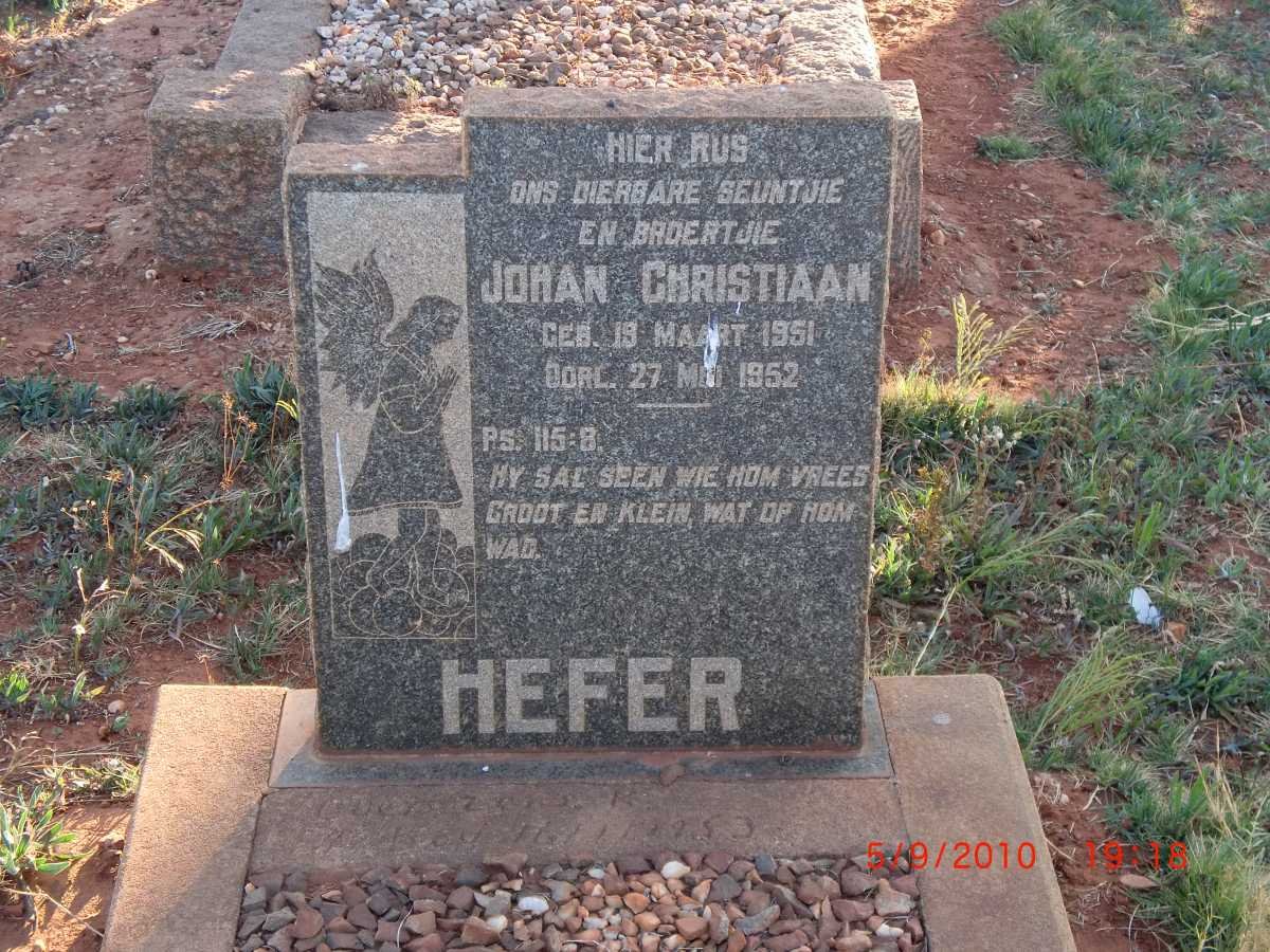 HEFER Johan Christiaan 1951-1952