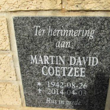 COETZEE Martin David 1942-2014