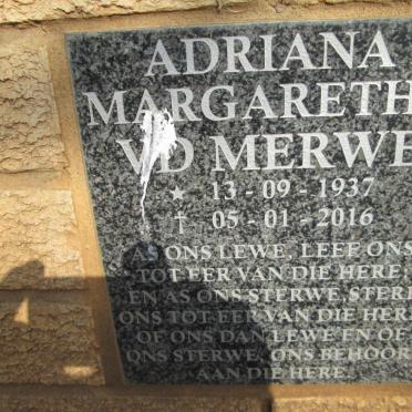MERWE Adriana Margaretha, v.d. 1937-2016