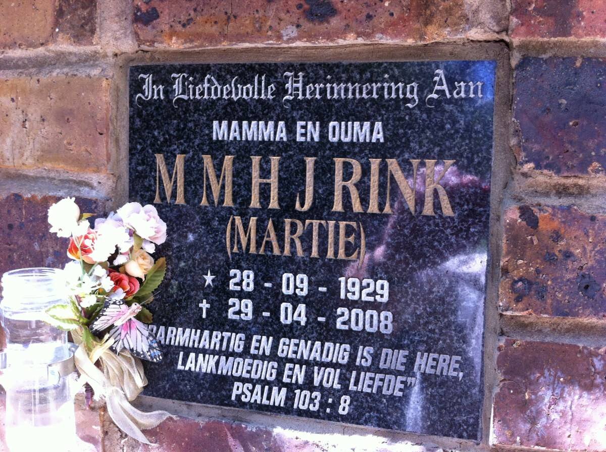 RINK M.M.H.J. 1929-2008