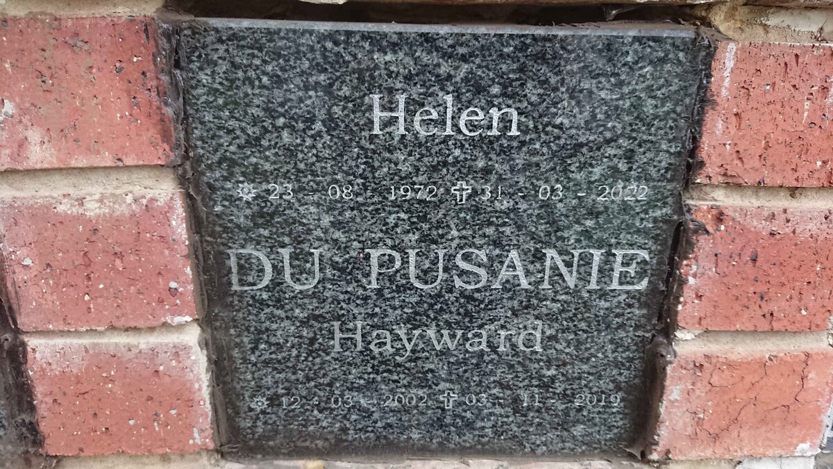PUSANIE Helen, du 1972-2022 :: PUSANIE Hayward, du 2002-2019