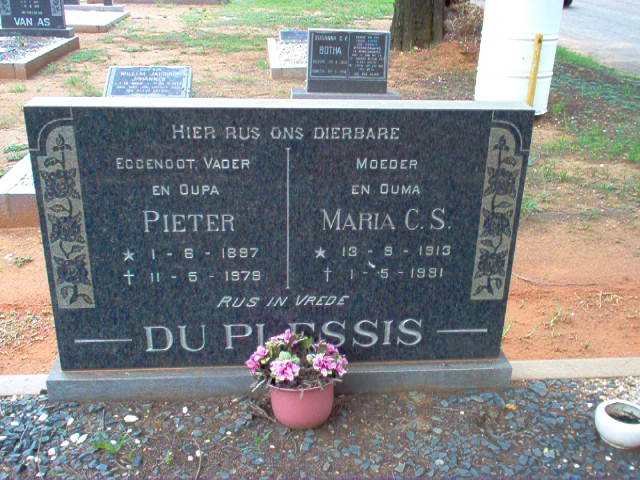 PLESSIS Pieter, du 1897-1979 &amp;  Maria C.S. 1913-1991