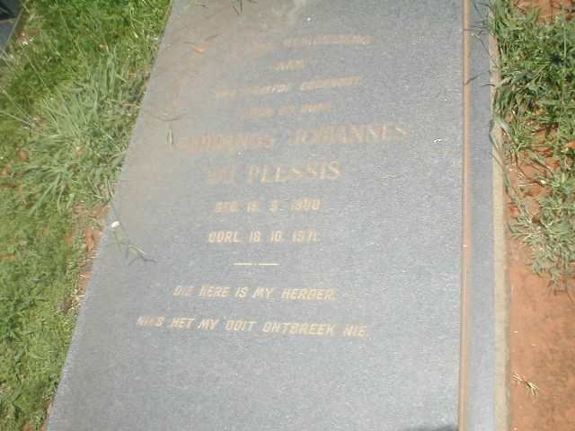 PLESSIS Stephanus Johannes, du 1900-1971