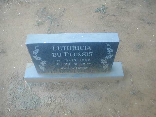 PLESSIS Luthricia, du 1952-1978