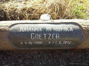 COETZER Johanna Hendrika 1906-1972