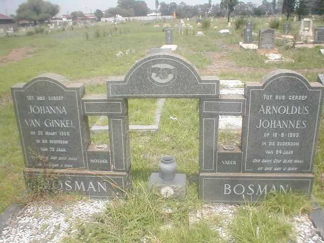 BOSMAN Arnoldus Johannes 1879-1963 &amp; Johanna VAN GINKEL 1883-1956