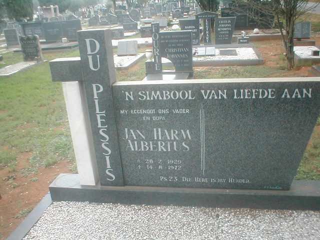 PLESSIS Jan Harm Albertus, du 1929-1972