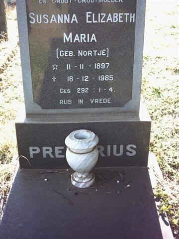 PRETORIUS Susanna Elizabeth Maria nee NORTJÉ 1897-1985