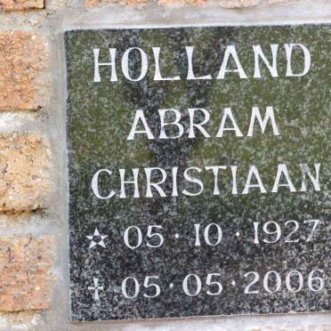HOLLAND Abram Christiaan 1927-2006