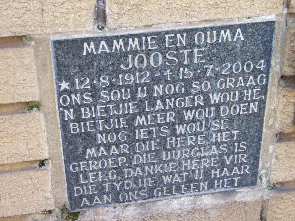 JOOSTE Mammie 1912-2004
