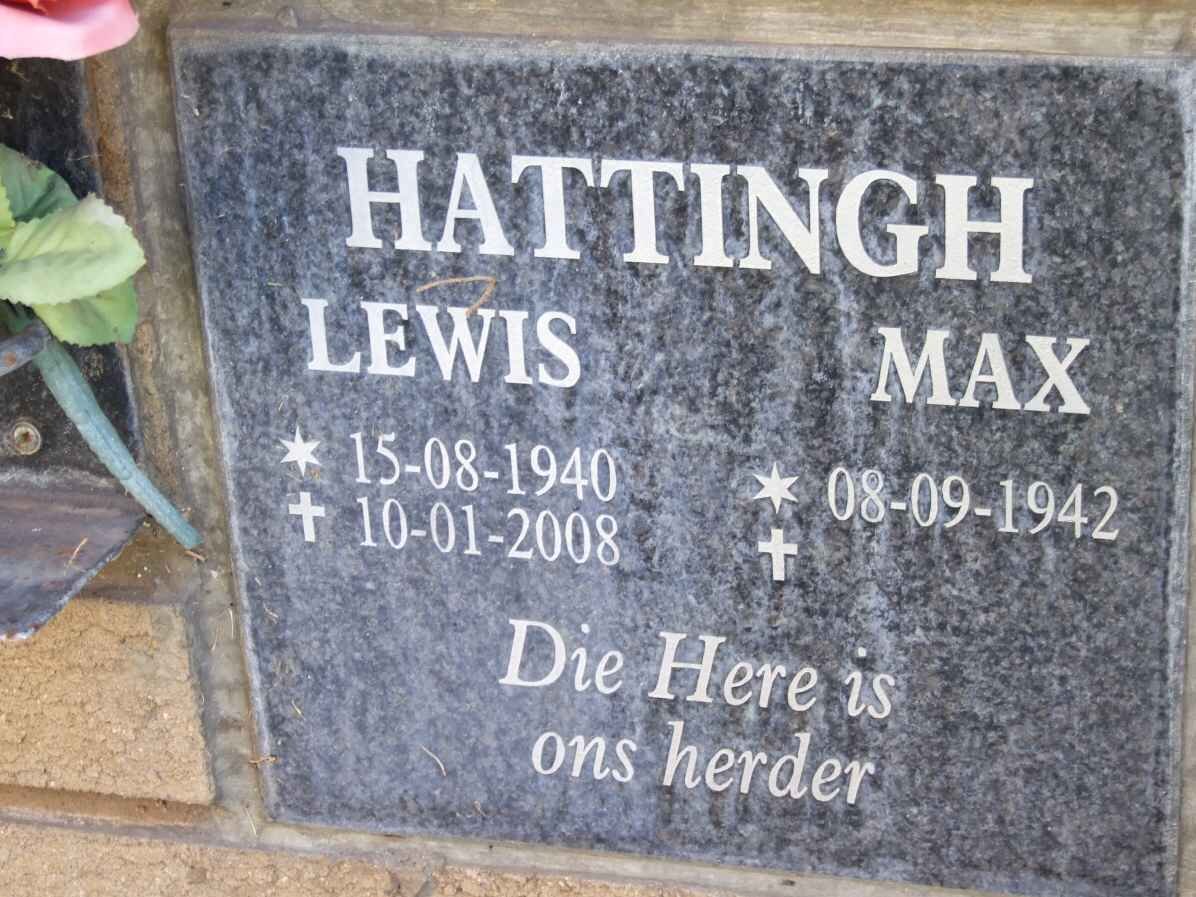 HATTINGH Max 1942- &amp; Lewis 1940-2008